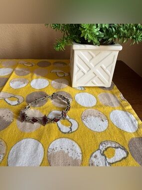 Vintage Napier silver and red stone diamond clasp bracelet